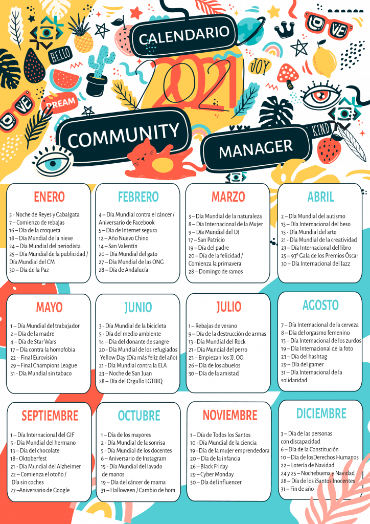 Calendario Community Manager 2021