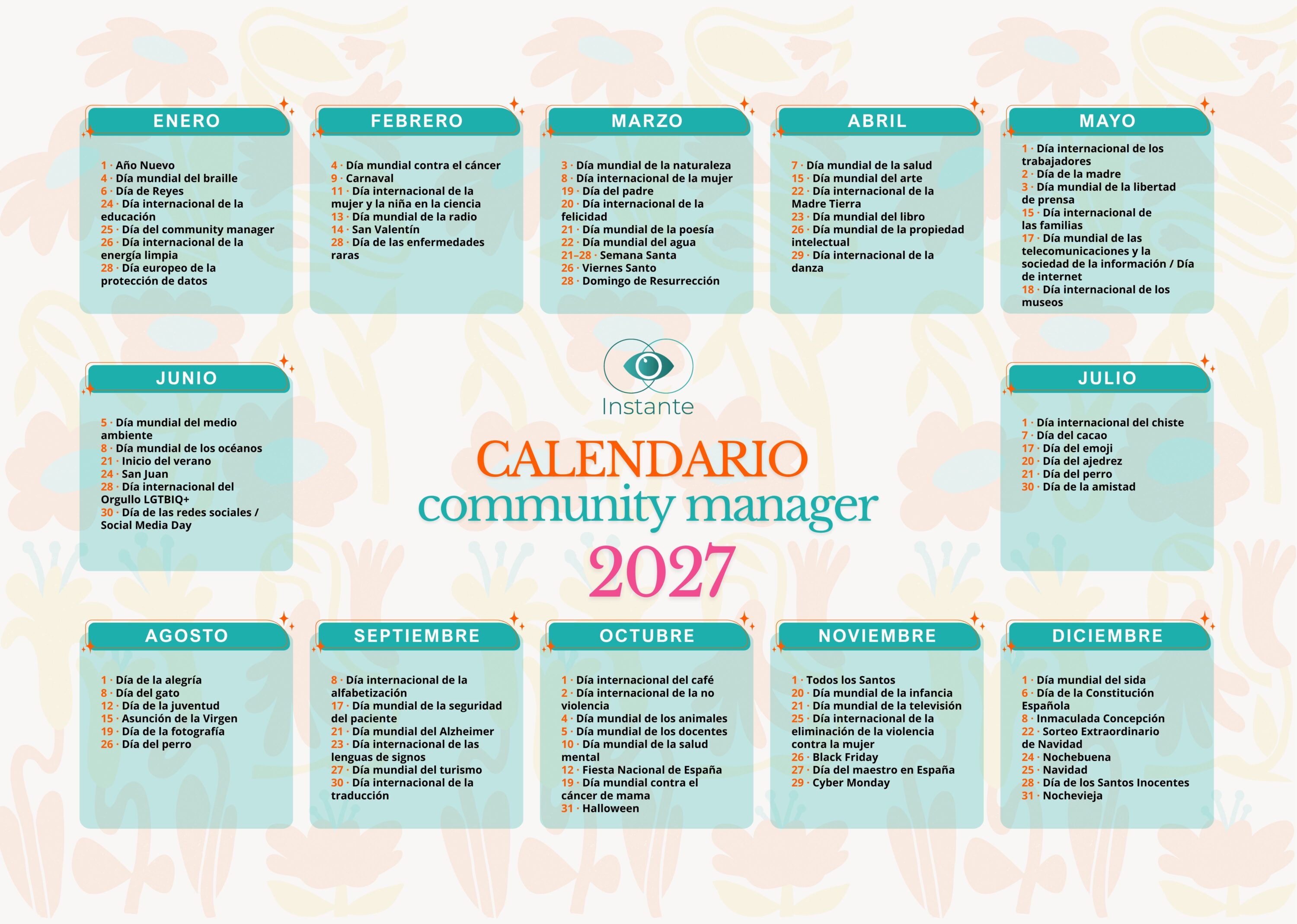 Calendario Community Manager 2027